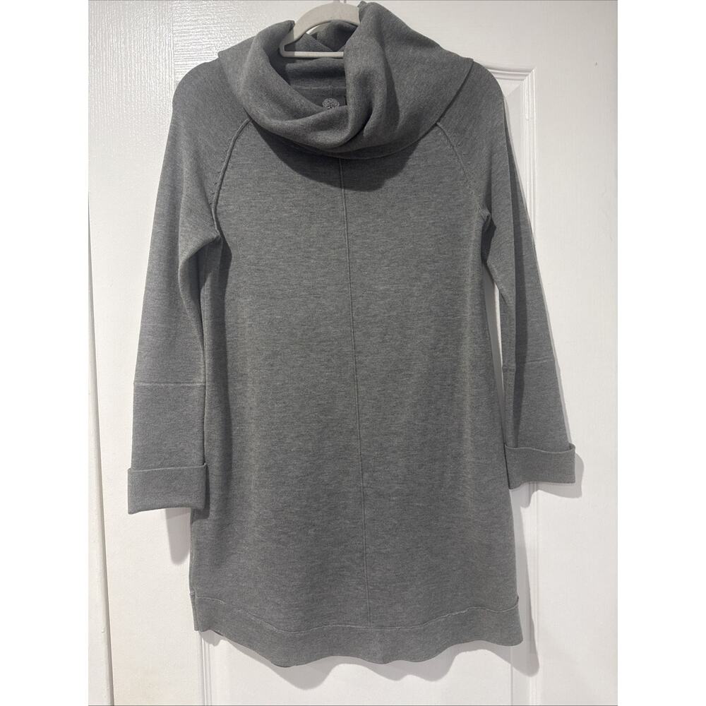 Vince Camuto Cowl Neck Sweater Dress Tunic Long Sleeve Gray Size Small